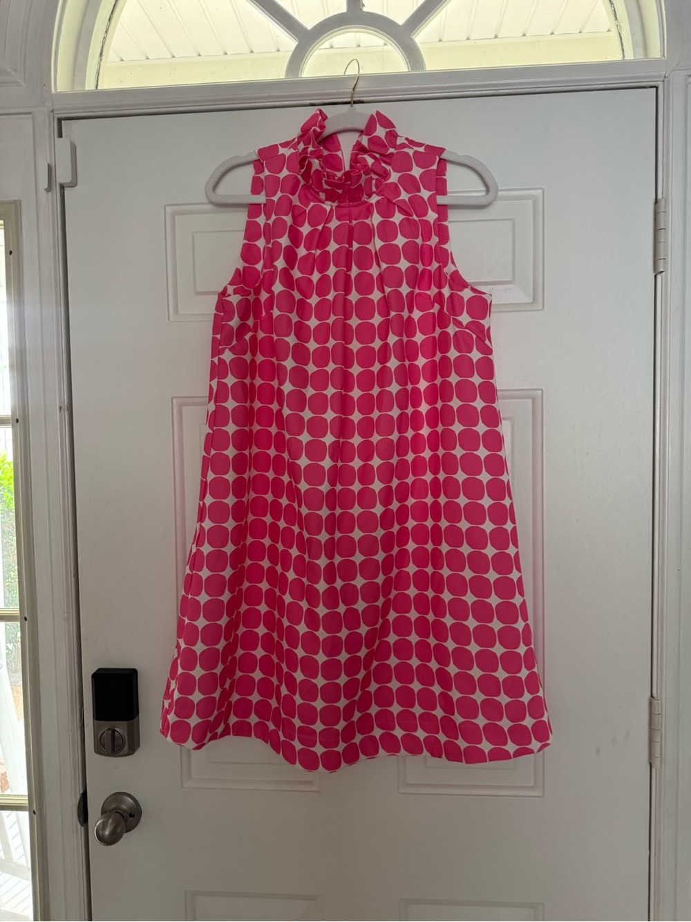 Umgee Hot Pink Polka Dot Sleeveless A-Line Dress - Picture 1 of 3